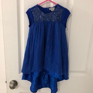 Gorgeous , regal blue,4T dress. By Elaine et Lena, Paris